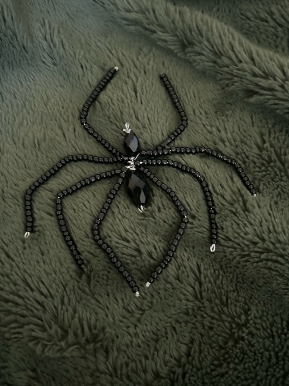 Black Beaded Spider Hair Pin - Women Jewelry Hair Accessories